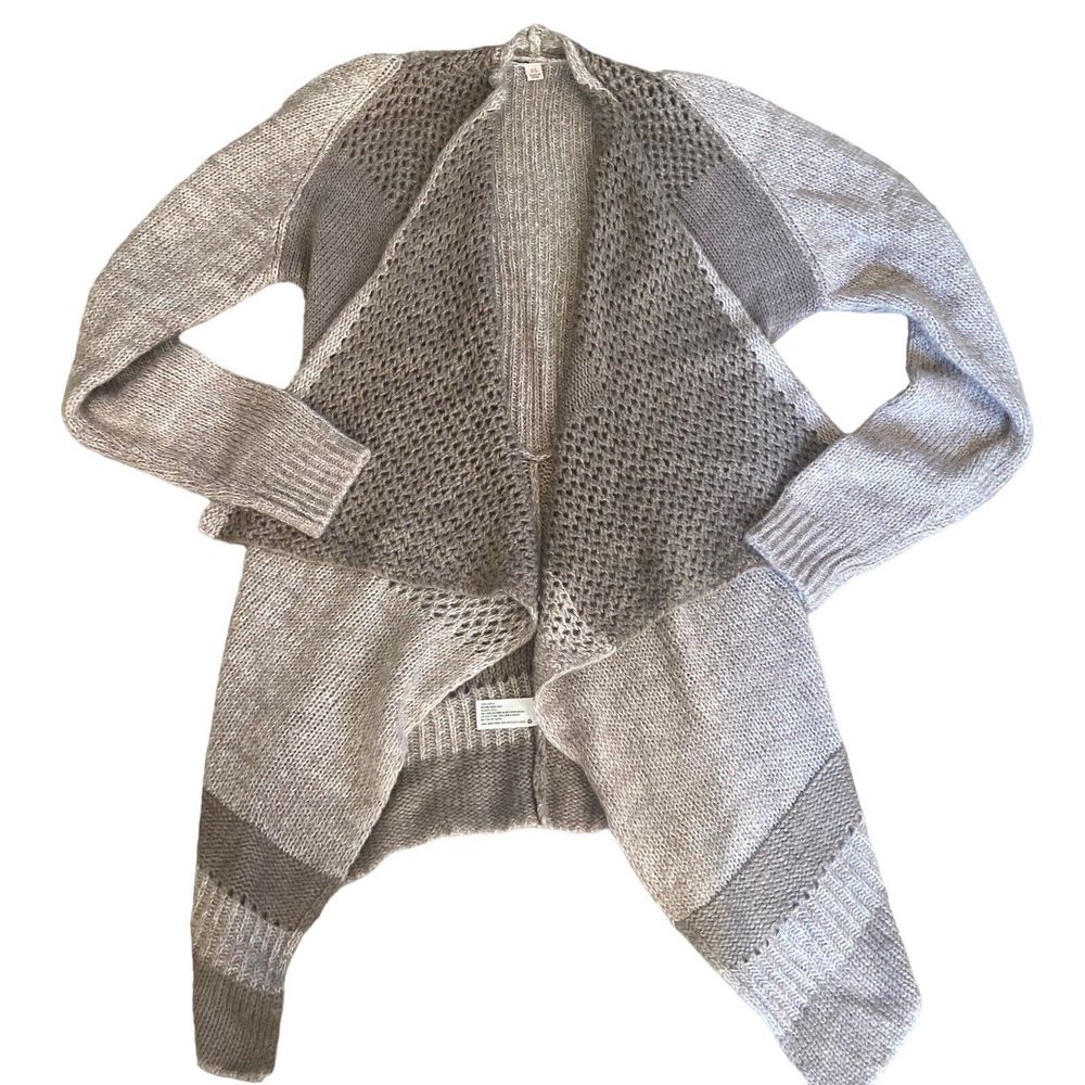 Knox Rose Size XL Boho Open Front Cardigan Sweater Beige Brown